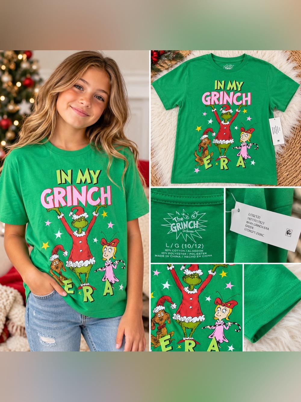 The Grinch “In My Grinch Era” Christmas Graphic Tee – Girls L 10/12 – NWT
